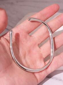 Vòng tay Cuff tối giản - Bạc - Xem 3