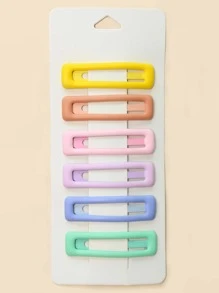 6入組小女童幾何髮夾 - 彩色 - 查看 1