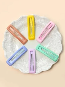 6入組小女童幾何髮夾 - 彩色 - 查看 3