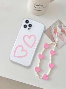 Ốp điện thoại in hình trái tim kèm dây đeo, phiên bản quốc tế, không phải phiên bản nội địa. - Trong sáng - Xem 2
