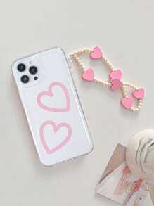 Ốp điện thoại in hình trái tim kèm dây đeo, phiên bản quốc tế, không phải phiên bản nội địa. - Trong sáng - Xem 6