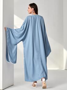 Modelyn Bộ đồ hai mảnh nữ màu trơn Thanh lịch - Màu xanh lam - Xem 2