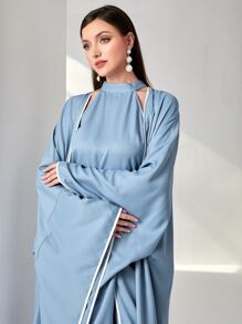 Modelyn Bộ đồ hai mảnh nữ màu trơn Thanh lịch - Màu xanh lam - Xem 5