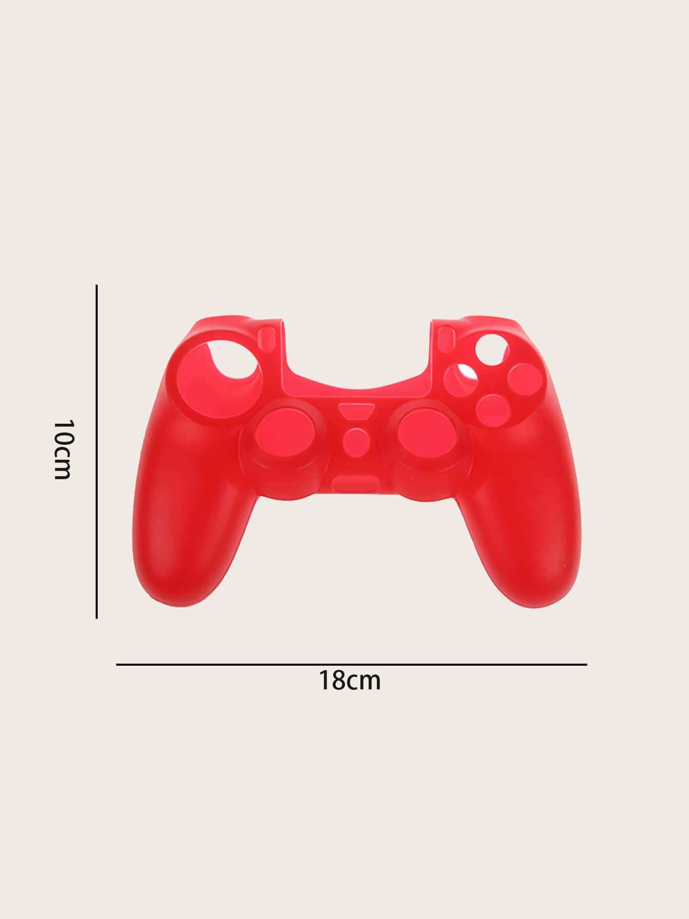 1 pieza Funda unicolor de silicona con mando de juego compatible con PS4 - Rojo - Añade 3