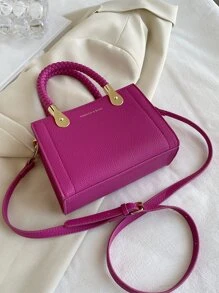 CONTAINEVERY Túi đeo chéo Nữ Lá thư Có thể điều chỉnh được Đôi tay cầm Đúng mốt - Màu Hồng Tươi - Xem 2