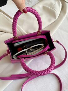 CONTAINEVERY Túi đeo chéo Nữ Lá thư Có thể điều chỉnh được Đôi tay cầm Đúng mốt - Màu Hồng Tươi - Xem 5