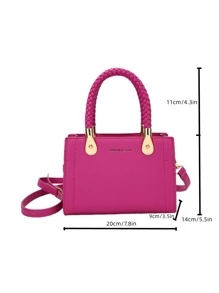 CONTAINEVERY Túi đeo chéo Nữ Lá thư Có thể điều chỉnh được Đôi tay cầm Đúng mốt - Màu Hồng Tươi - Xem 6