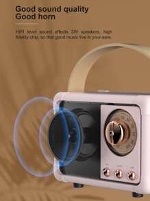 1pc Vintage Portable Speaker - Pink - View 8