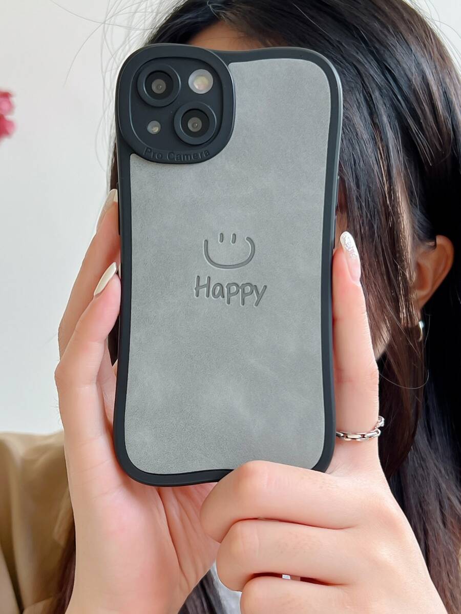 1 件皮革 TPU 压花面手机壳适用于 iPhone 11、12、13、14、12 Pro Max、13 Pro Max - 淺灰色 - 查看 1