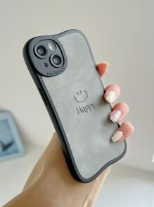 1 件皮革 TPU 压花面手机壳适用于 iPhone 11、12、13、14、12 Pro Max、13 Pro Max - 淺灰色 - 查看 2