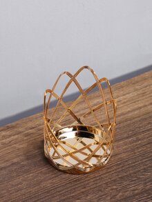 Giá đỡ nến 1 cái bằng hợp kim - Vàng - Xem 2