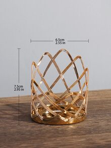 Giá đỡ nến 1 cái bằng hợp kim - Vàng - Xem 5