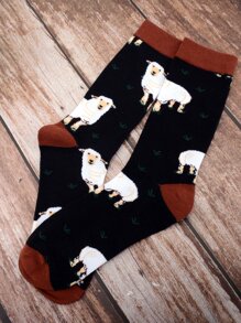Men Sheep Pattern Crew Socks - Nhiều màu - Xem 2