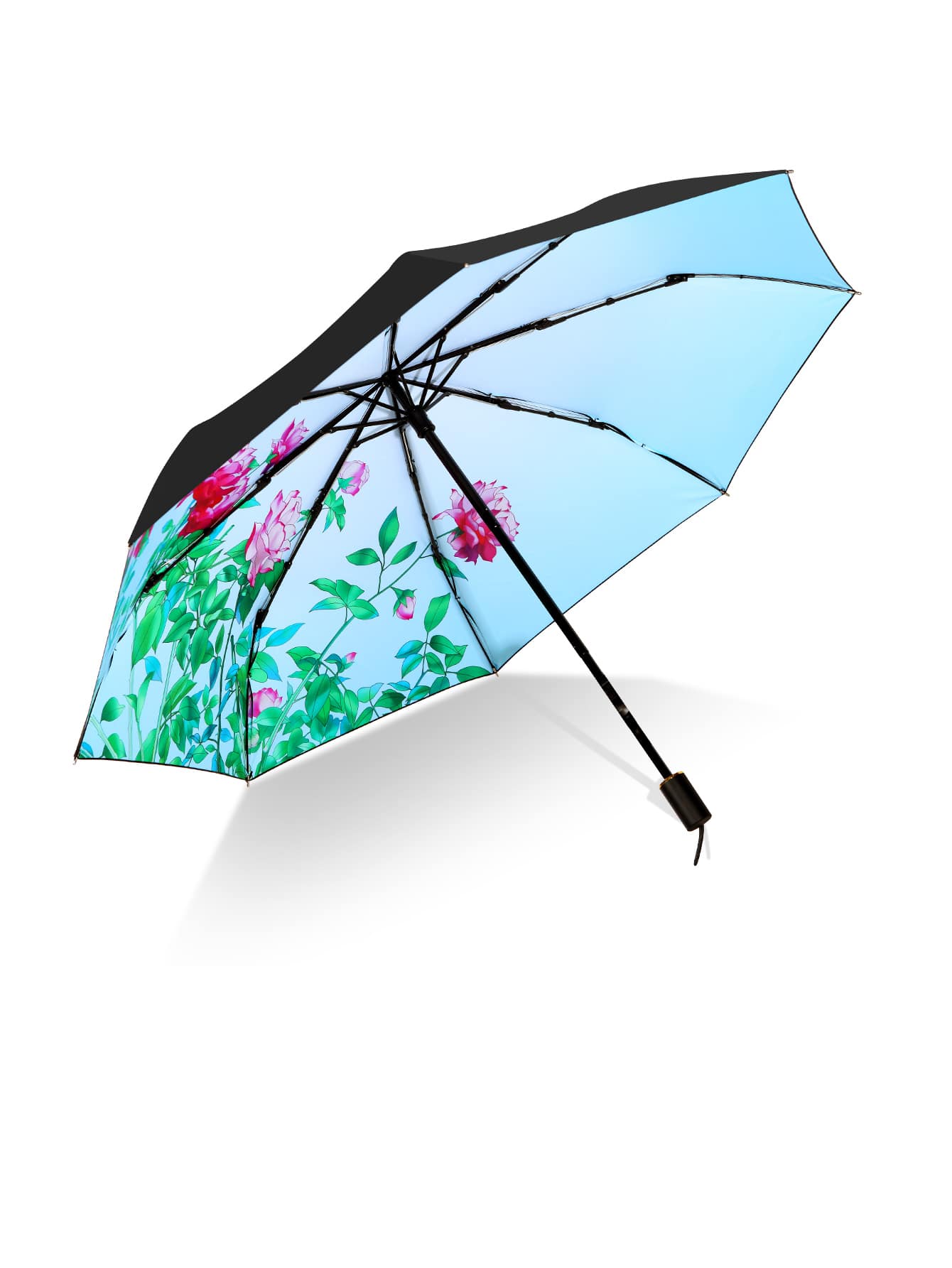1pc Flower Pattern Manual Umbrella - Multicolor - View 1