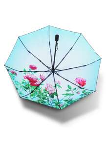 1pc Flower Pattern Manual Umbrella - Multicolor - View 2