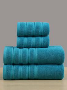 QIBHI 1pc Solid Color Towel - Blue - View 1