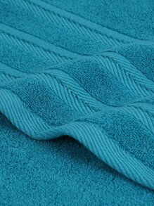 QIBHI 1pc Solid Color Towel - Blue - View 8