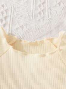 Đứa bé gái Tay Raglan Áo thun & In hoa Báo Romper tổng thể - Nhiều màu - Xem 6