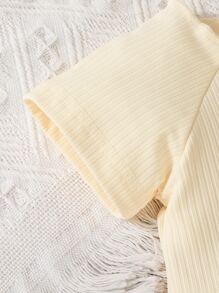 Đứa bé gái Tay Raglan Áo thun & In hoa Báo Romper tổng thể - Nhiều màu - Xem 7