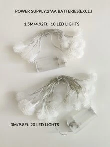 1件 10LED/20LED 毛絨球蒲公英裝飾燈串，節日婚禮裝飾道具，臥室牆面背景燈 - 黃色 - 查看 7