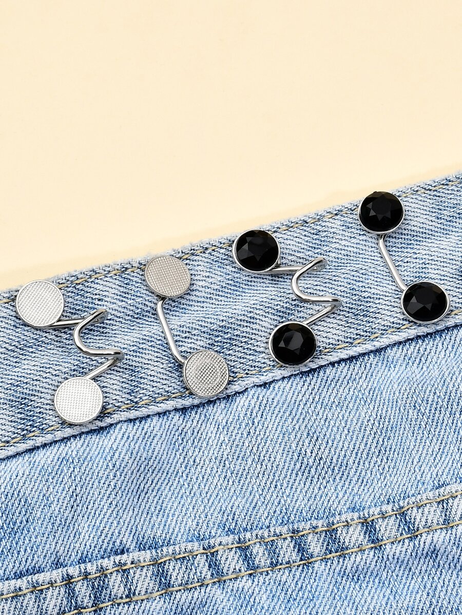 4 piezas hebilla ajustable con diseño de diamante de imitación cintura - Multicolor - Ver 1