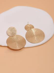 Pendientes largos con diseño redondo - Amarillo Oro - Ver 2