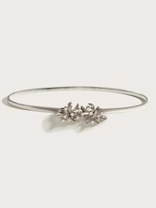 Ngọc trai Giả Trang trí lá Thắt lưng Thanh lịch - Bạc - Xem 2