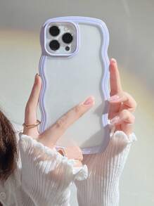 Chống rơi Xoăn Sóng Cạnh Ốp lưng & bao da điện thoại Tương thích với iPhone 11 , iPhone 13 , iPhone 14 - Màu tím - Xem 2