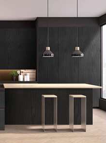 1 cuộn Giấy dán tường họa tiết gỗ, Miếng dán cải tạo, Tấm ốp tường, Giấy dán tường, Giấy dán tường, Vật dụng trang trí mùa xuân Làm mới ngôi nhà của bạn, Miếng dán trang trí Rama - màu đen - Xem 2