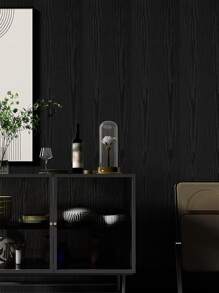 1 cuộn Giấy dán tường họa tiết gỗ, Miếng dán cải tạo, Tấm ốp tường, Giấy dán tường, Giấy dán tường, Vật dụng trang trí mùa xuân Làm mới ngôi nhà của bạn, Miếng dán trang trí Rama - màu đen - Xem 6