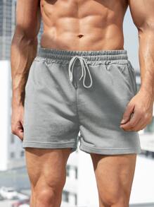 Manfinity Sport Corelite Boyfriend Style Men Slant Pocket Sports Shorts - Grey - View 1