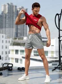 Manfinity Sport Corelite Boyfriend Style Men Slant Pocket Sports Shorts - Grey - View 4