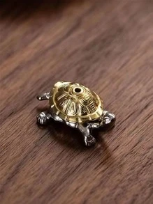 1 Pieza Quemador De Incienso Con Forma De Tortuga De Color Dorado / Plateado - Dorado - Ver 3