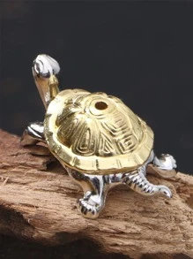 1 Pieza Quemador De Incienso Con Forma De Tortuga De Color Dorado / Plateado - Dorado - Ver 4