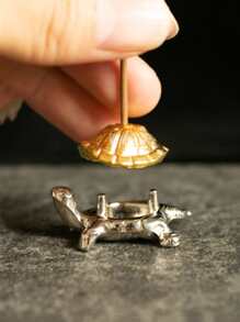 1 Pieza Quemador De Incienso Con Forma De Tortuga De Color Dorado / Plateado - Dorado - Ver 7