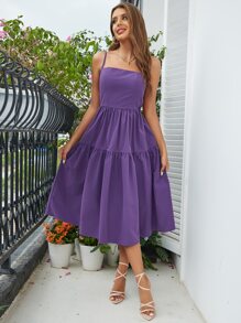 D&M Vestido de tirantes con lazo trasero - Morado Violeta - Ver 2