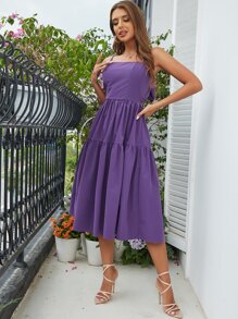 D&M Vestido de tirantes con lazo trasero - Morado Violeta - Ver 4