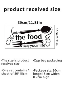Miếng dán tường hình khẩu hiệu, miếng dán tường nghệ thuật tự dính màu đen dùng để trang trí nhà bếp, miếng dán, miếng dán tường, miếng dán vinyl dùng để trang trí nhà cửa, vật dụng trang trí mùa xuân làm mới ngôi nhà của bạn, miếng dán trang trí Rama - màu đen - Xem 3