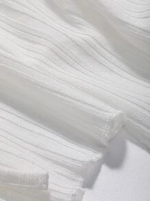 DAZY 1件打結前綁蝴蝶結萵苣邊t恤 - 白色 - 查看 3