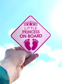 1 hoja Etiqueta engomada gráfica de la advertencia del coche de la letra - Rosa Fucsia - Ver 1