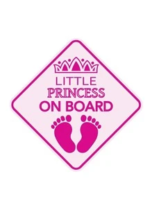 1 hoja Etiqueta engomada gráfica de la advertencia del coche de la letra - Rosa Fucsia - Ver 4