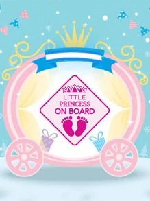 1 hoja Etiqueta engomada gráfica de la advertencia del coche de la letra - Rosa Fucsia - Ver 5