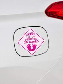 1 hoja Etiqueta engomada gráfica de la advertencia del coche de la letra - Rosa Fucsia - Ver 7