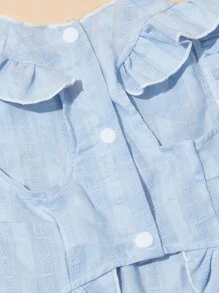 1 pieza Vestido de mascota unido en contraste para perro y gato para verano - Celeste - Ver 6