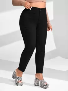 Jeans ajustados - Negro - Ver 1