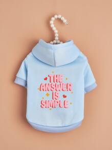 1pc Letter Graphic Pet Hoodie - Baby Blue - View 1