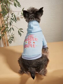 1pc Letter Graphic Pet Hoodie - Baby Blue - View 2
