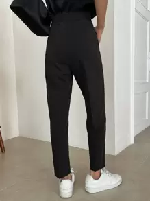 DAZY 纯色高腰修身长裤，女士正装裤商务装