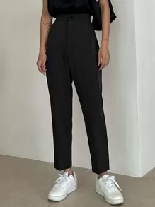 DAZY 纯色高腰修身长裤，女士正装裤商务装