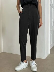 DAZY 纯色高腰修身长裤，女士正装裤商务装